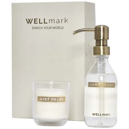 Wellmark Discovery 250 ml håndsåpedispenser og 150 g duftende stearinlyssett