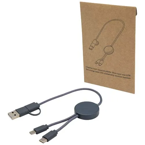 Citala 5-i-1 kabel for datasynkronisering og 27 W hurtiglading, av resirkulert plast