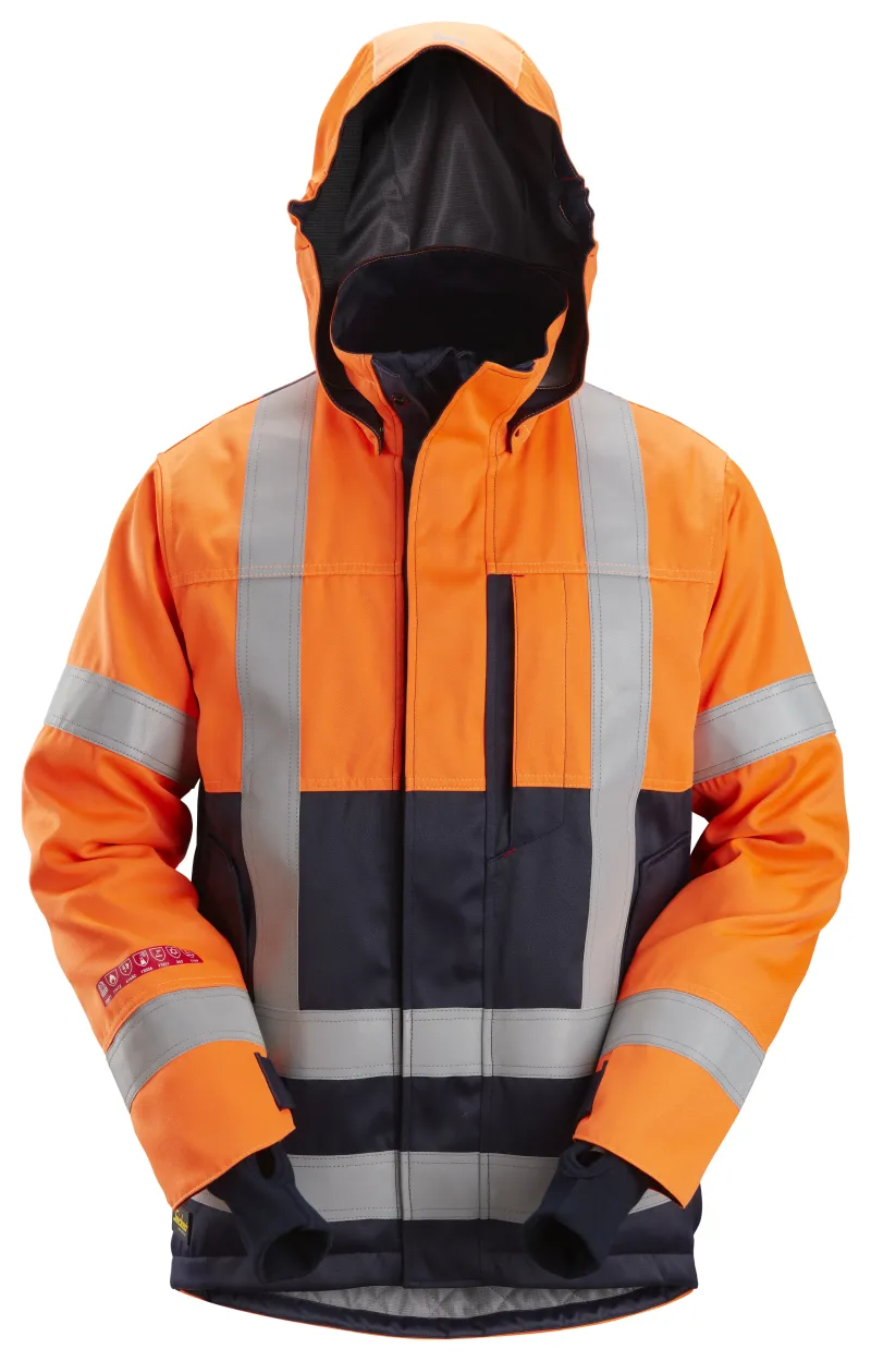 ProtecWork, Flammehemmende Vinterjakke, High-Vis klasse 3