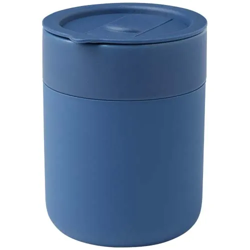Java termokopp i keramikk med silikonomslag og plastlokk 330 ml.