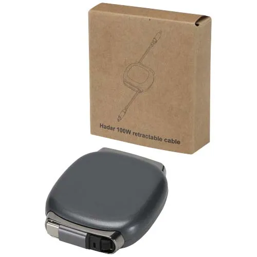 Alphard 100 W uttrekkbar CarPlay ladekabel i resirkulert plast med PD-lading