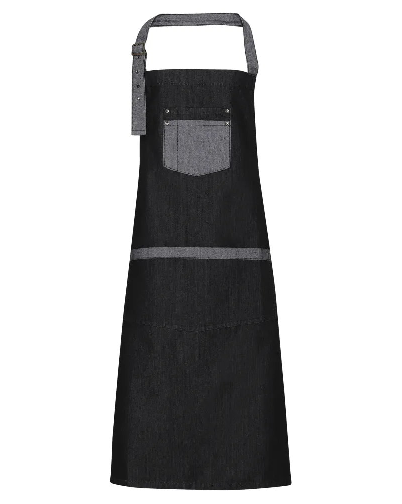 Domain Contrast Bib Apron Sort Denim