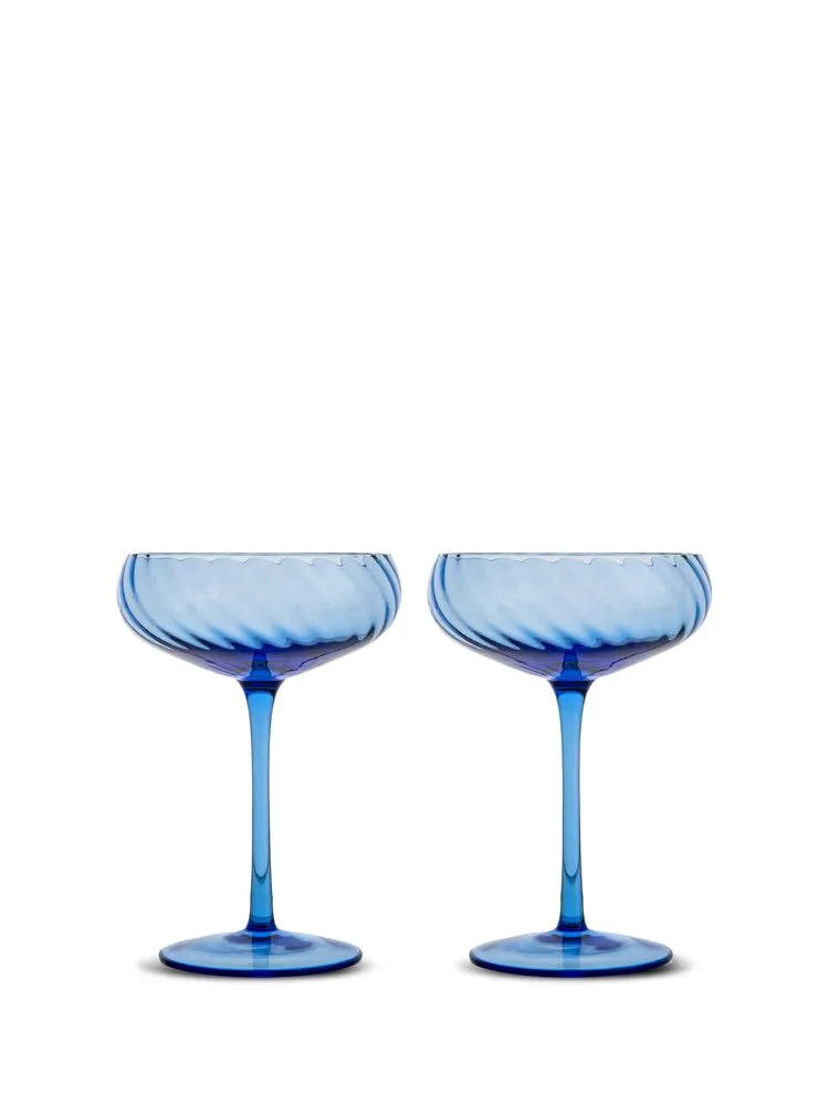 Champagne saucer Opacity 2pcs/set Blue