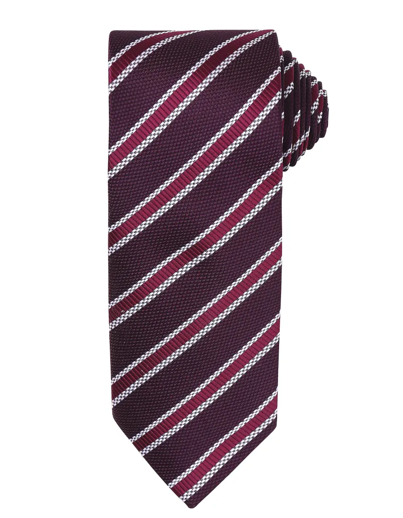 Waffle Stripe Tie Sølv/Mørk Grå (Xtra)