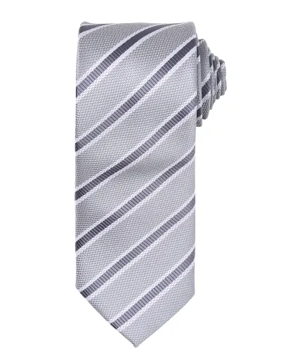 Waffle Stripe Tie Sølv/Mørk Grå (Xtra)
