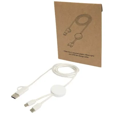 Citala 5-i-1 kabel 150 cm for datasynkronisering og 27 W hurtiglading, av resirkulert plast