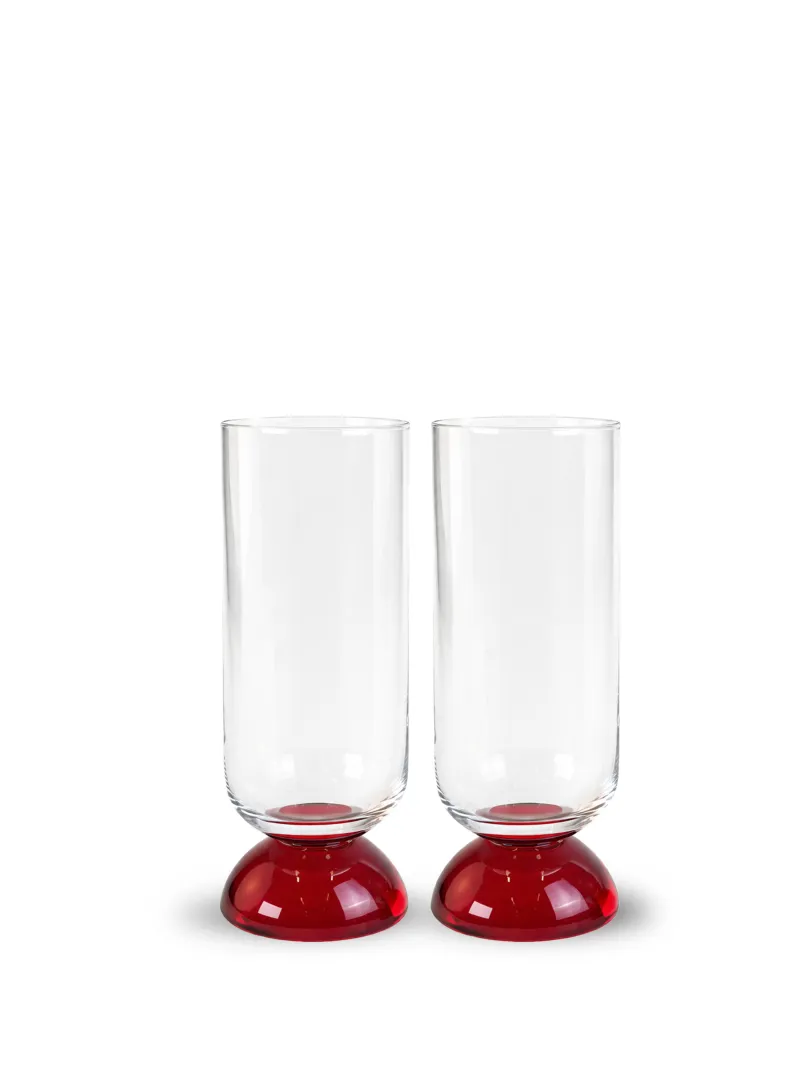 High ball glass Spice 2pcs/set Clear/red