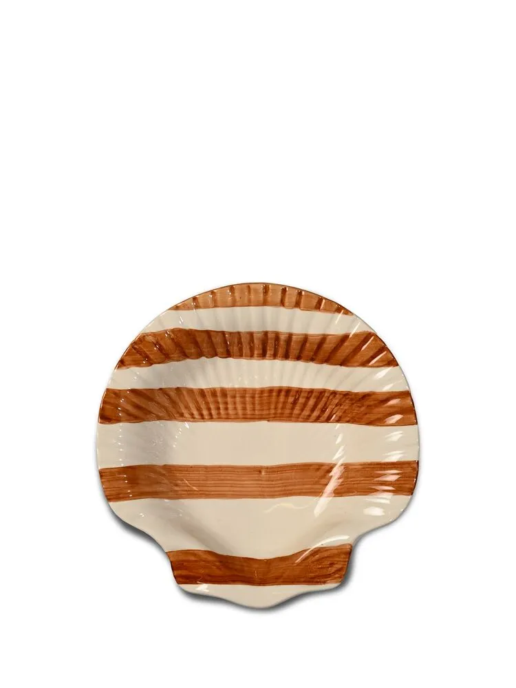 Plate Armona stripe Light brown/white