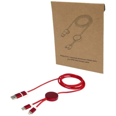 Alasia 5-i-1 kabel 150 cm for datasynkronisering og 27 W hurtiglading, av resirkulert aluminium og plast