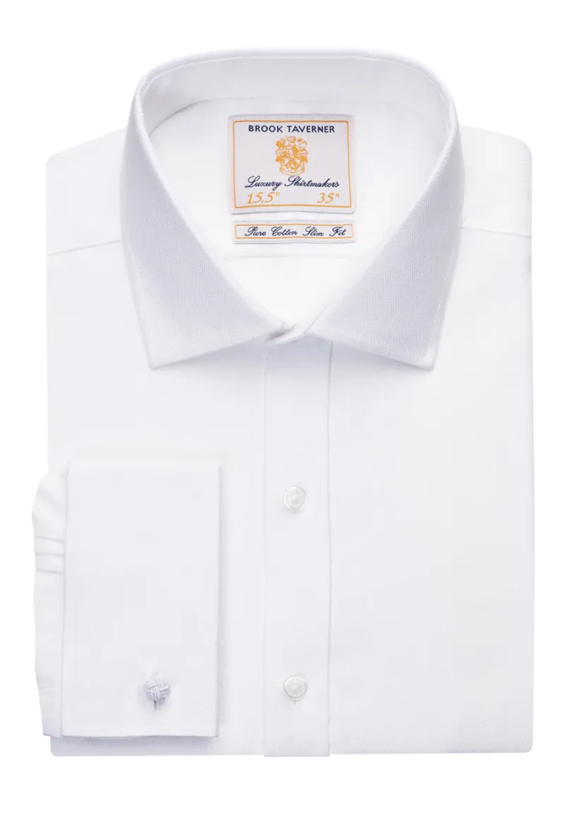 Prato Mansjett (H) Hvit Herringbone 145 (EU 37)