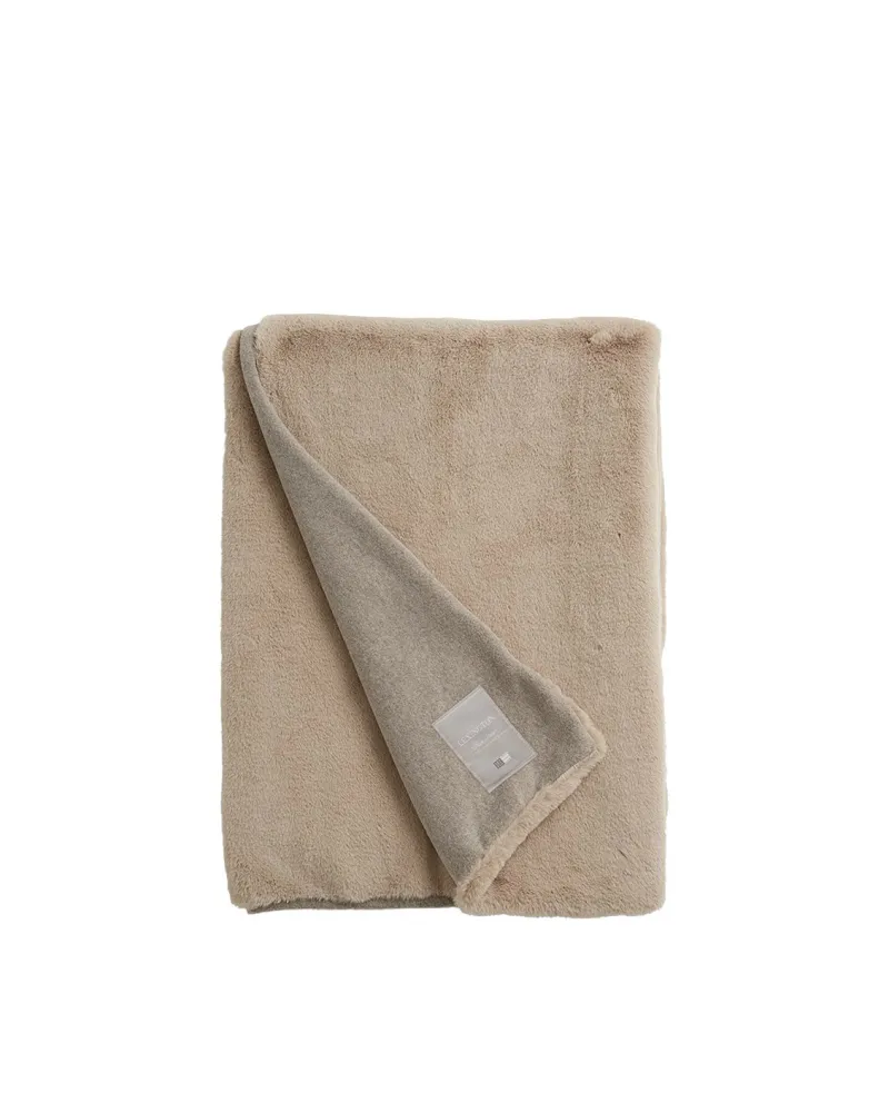 Hotel Faux Fur Blanket Lt Beige 140x200