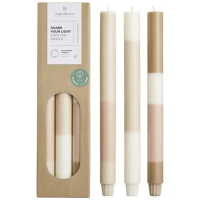 Originalhome lagdelte stearinlys – sett med 3