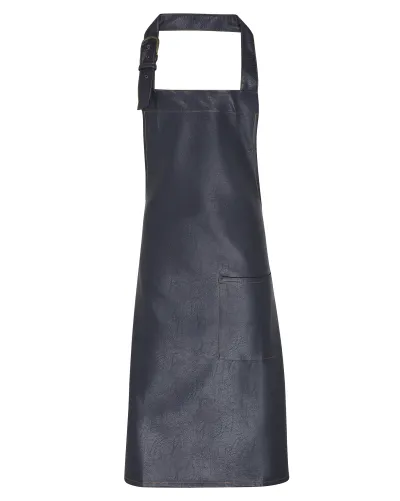 Faux Leather Bib Apron