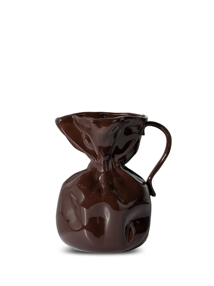 Vase Crumple Brown
