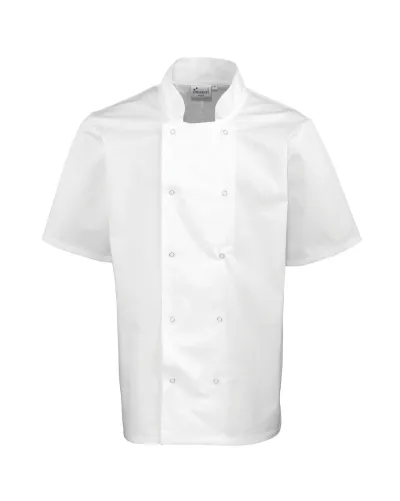 Short Sleeve Studded Chefs Jacket