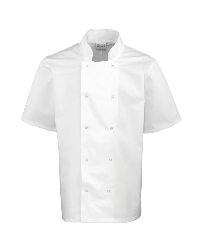 Short Sleeve Studded Chefs Jacket