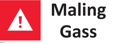Aluskilt Maling og gass 20x50cm