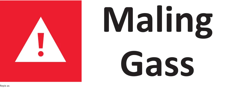 Aluskilt Maling og gass 20x50cm