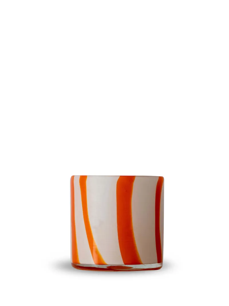 Candle holder Calore Curve XS Orange/white