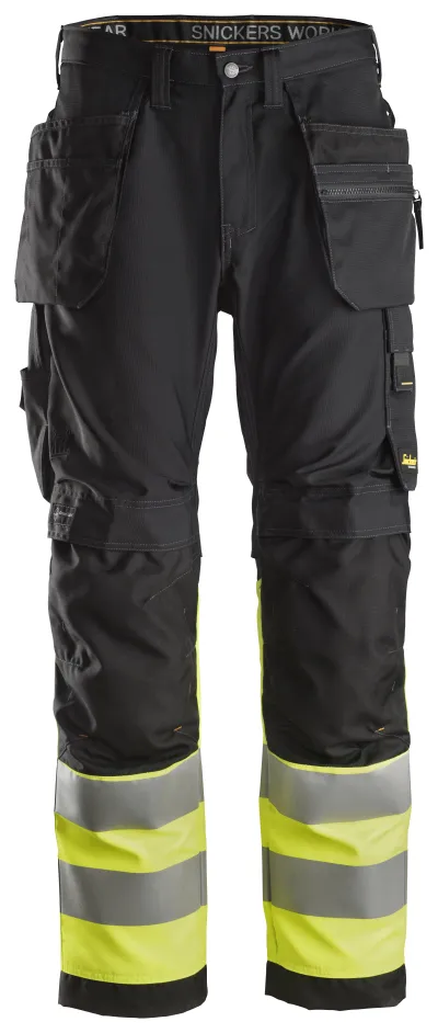 High-Vis, Arbeidsbukse+ med hylsterlommer, Klasse 1