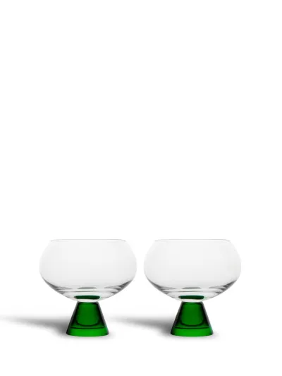 Glass Indy 2pcs/set (6) Clear/green