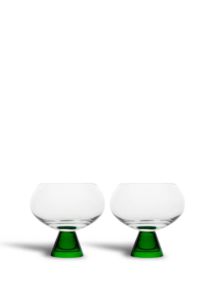 Glass Indy 2pcs/set (6) Clear/green