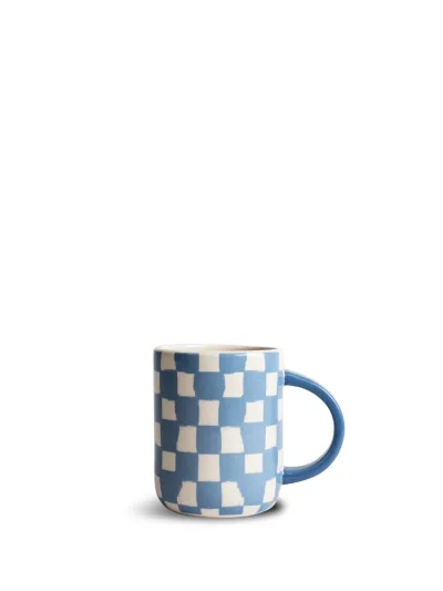 Mug Liz check Blue/white