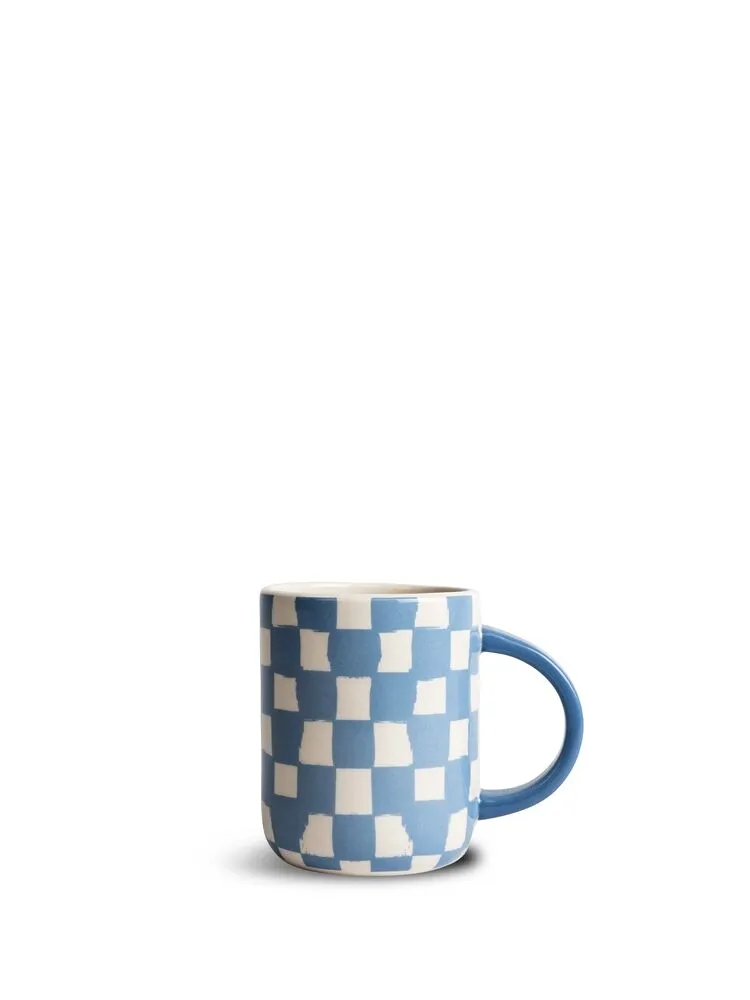 Mug Liz check Blue/white