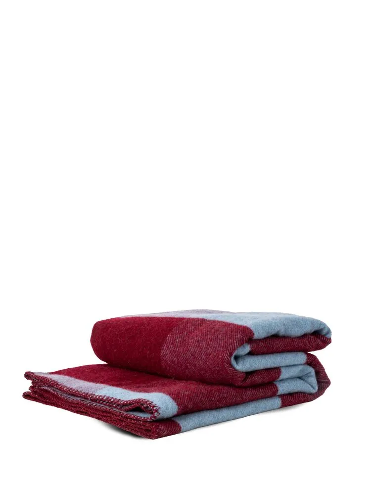 Throw Embrace Light blue/bordeaux