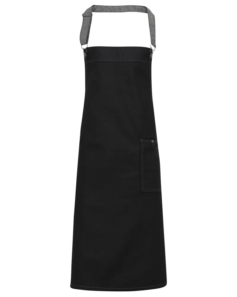 District Wax Bib Apron Sort Denim
