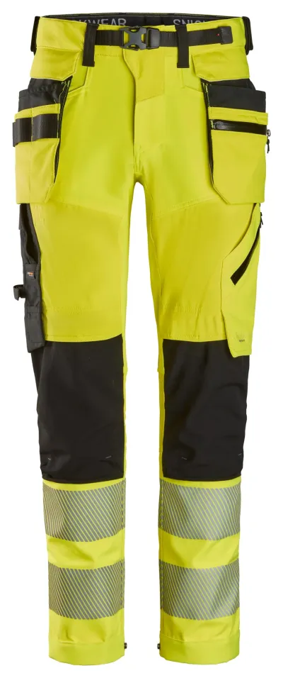 High-Vis, Softshellbukse med fireveisstretch og avtakbare hylsterlommer, Klasse 2