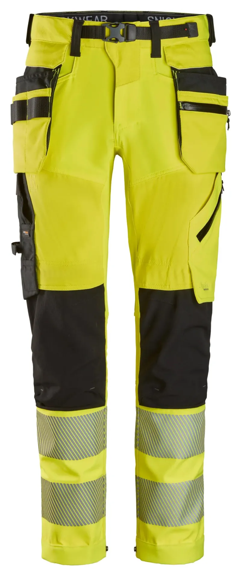 High-Vis, Softshellbukse med fireveisstretch og avtakbare hylsterlommer, Klasse 2