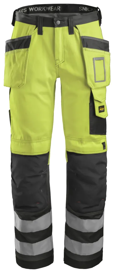 High-Vis, Arbeidsbukse med hylsterlommer, Klasse 2