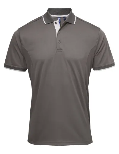 Men's Contrast Polo Mørk Grå/Sølv