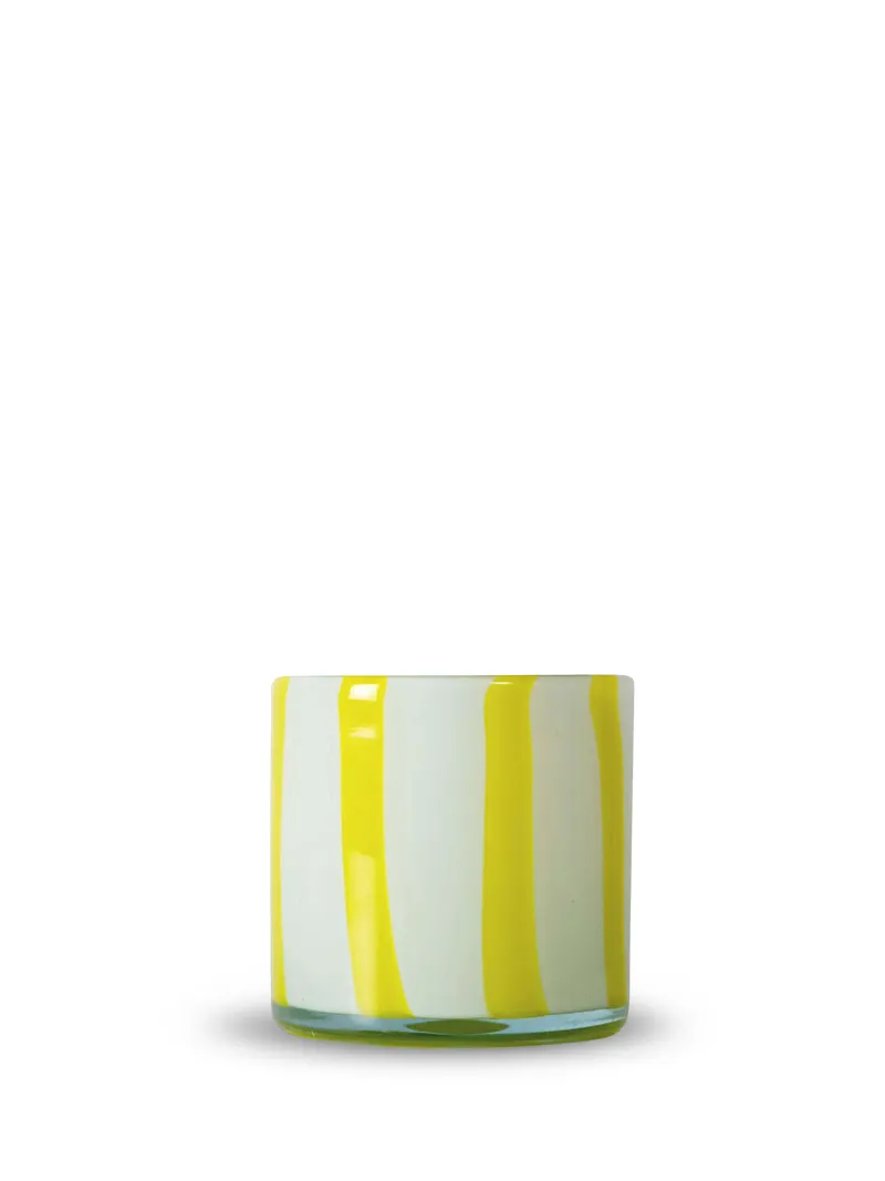 Candle holder Calore Curve XS Yellow/white