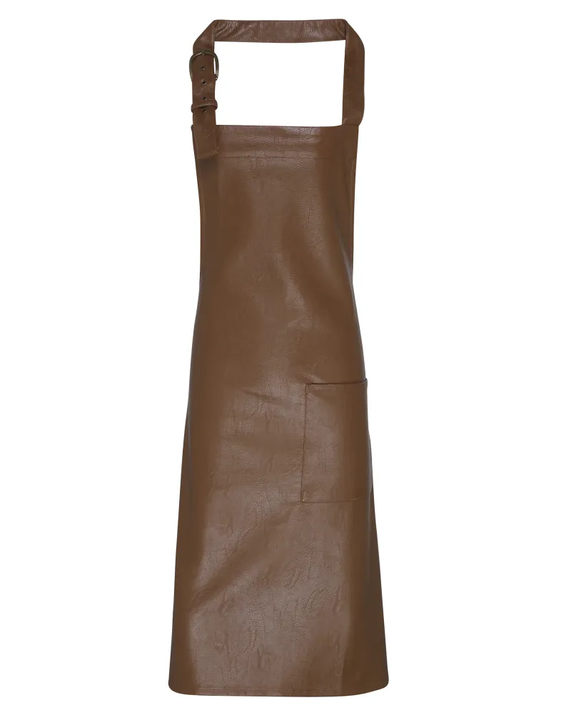 Faux Leather Bib Apron