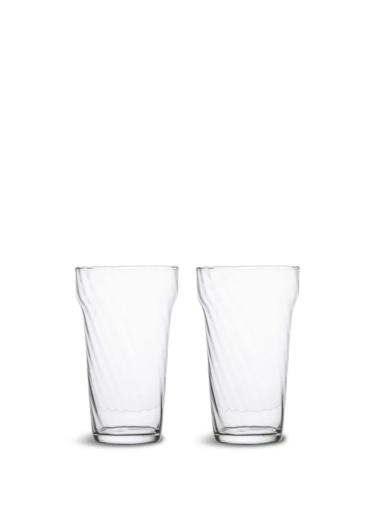High ball glass Opacity 2pcs/set Clear