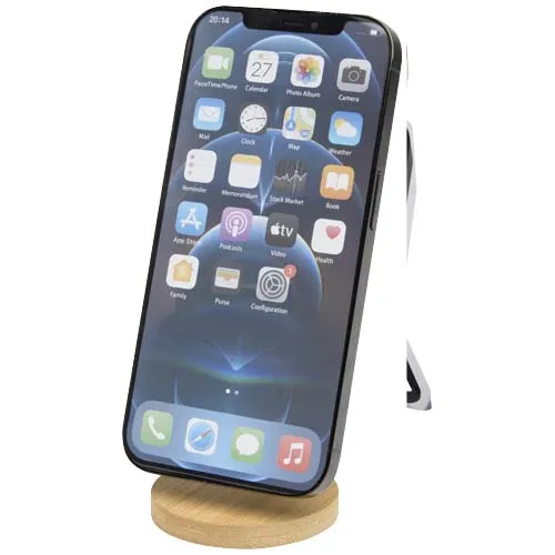 Alcor sammenleggbar magnetisk telefonholder av resirkulert plast med bambusdetaljer