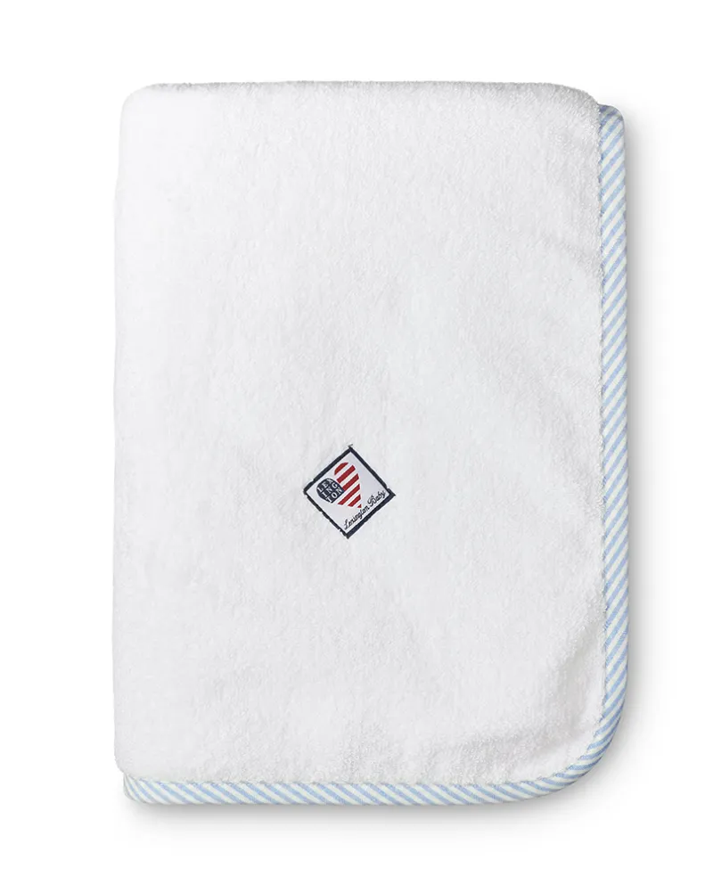 Baby Terry Towel White/Blue 100x100 cm.